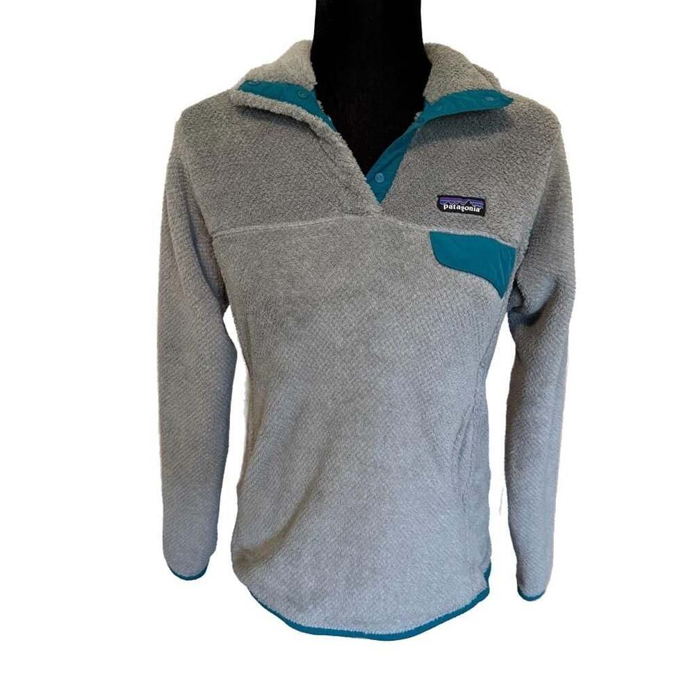 Patagonia Los Gatos Fleece Women’s Pullover Grey/Teal Size M